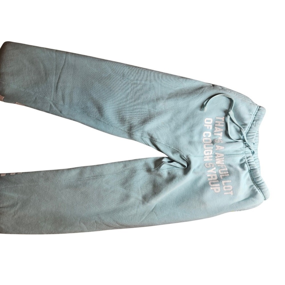 Thats A Awful Lot Of Cough Syrup Desto Dubb Blue Graphic Sweatpants Womens Small